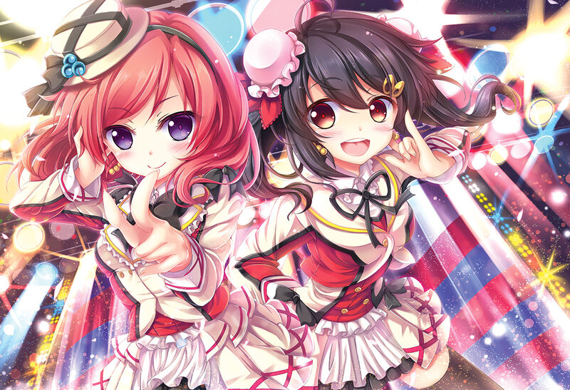 Two Anime Girls Posing — Pink, Energetic