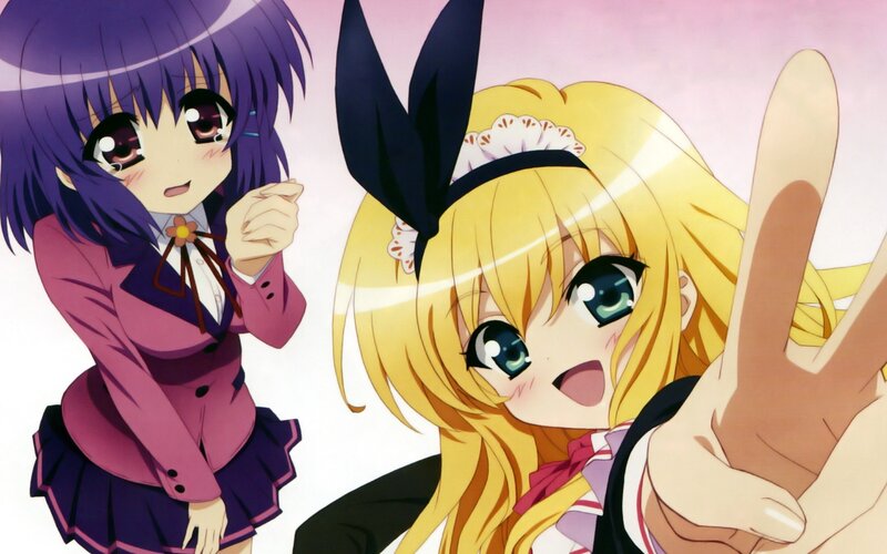 Two anime girls posing