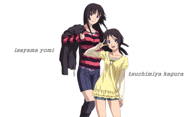 Two anime girls posing together