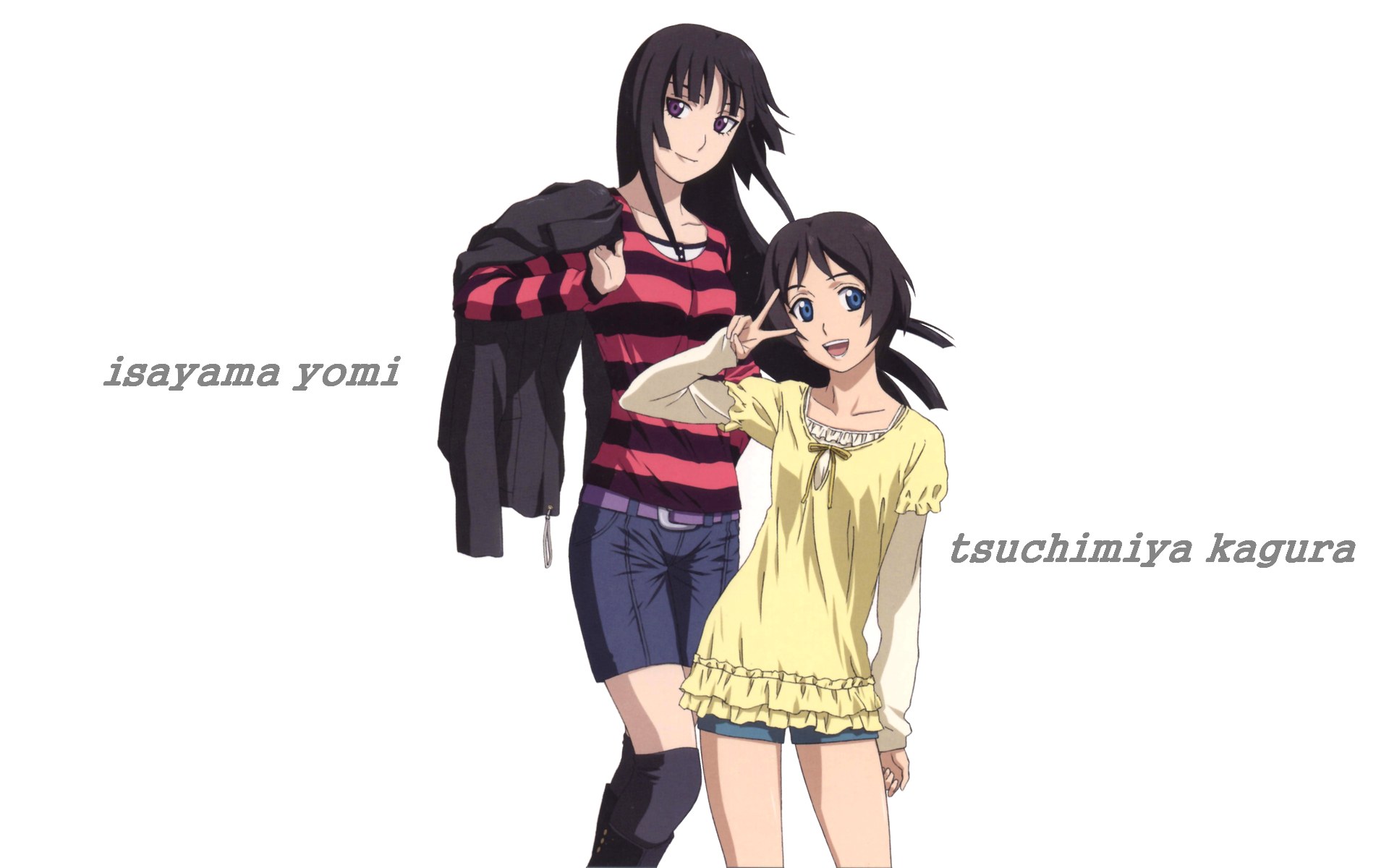 Two anime girls posing together