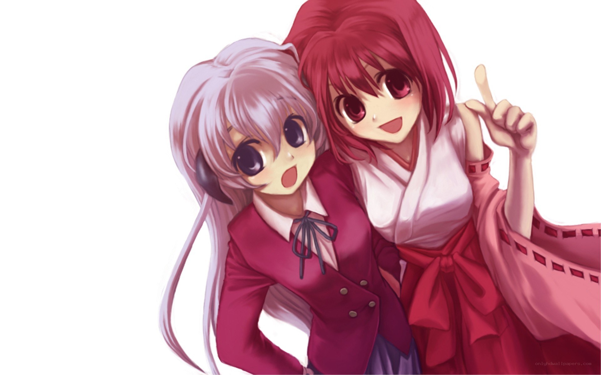Two anime girls posing together