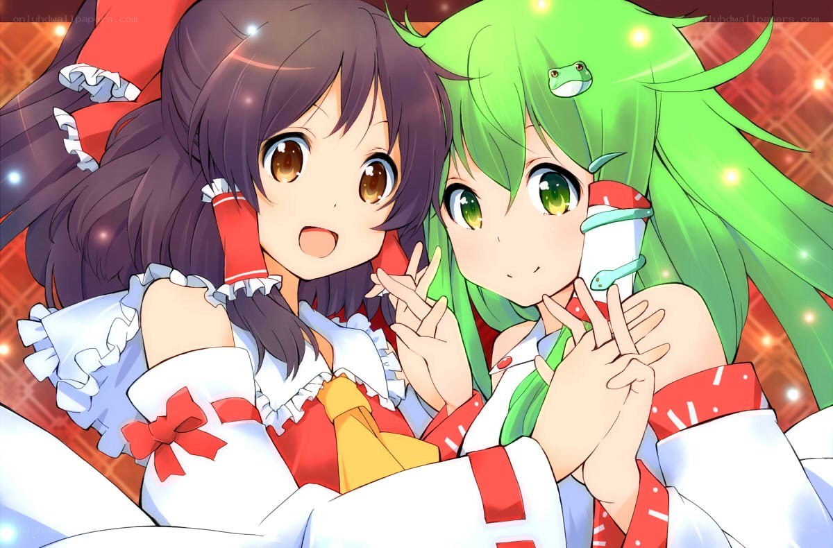 Two anime girls posing together
