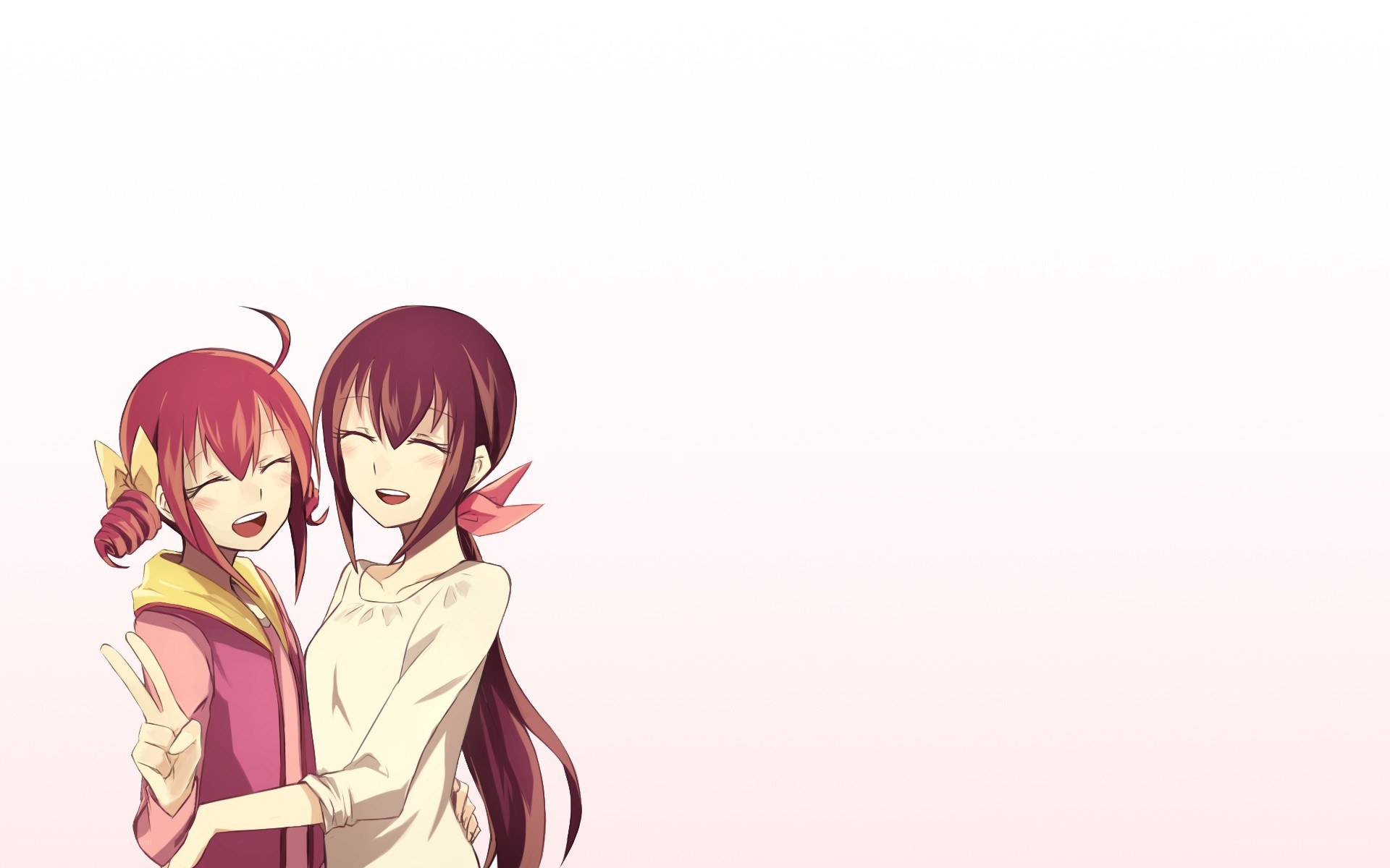 two anime girls posing together