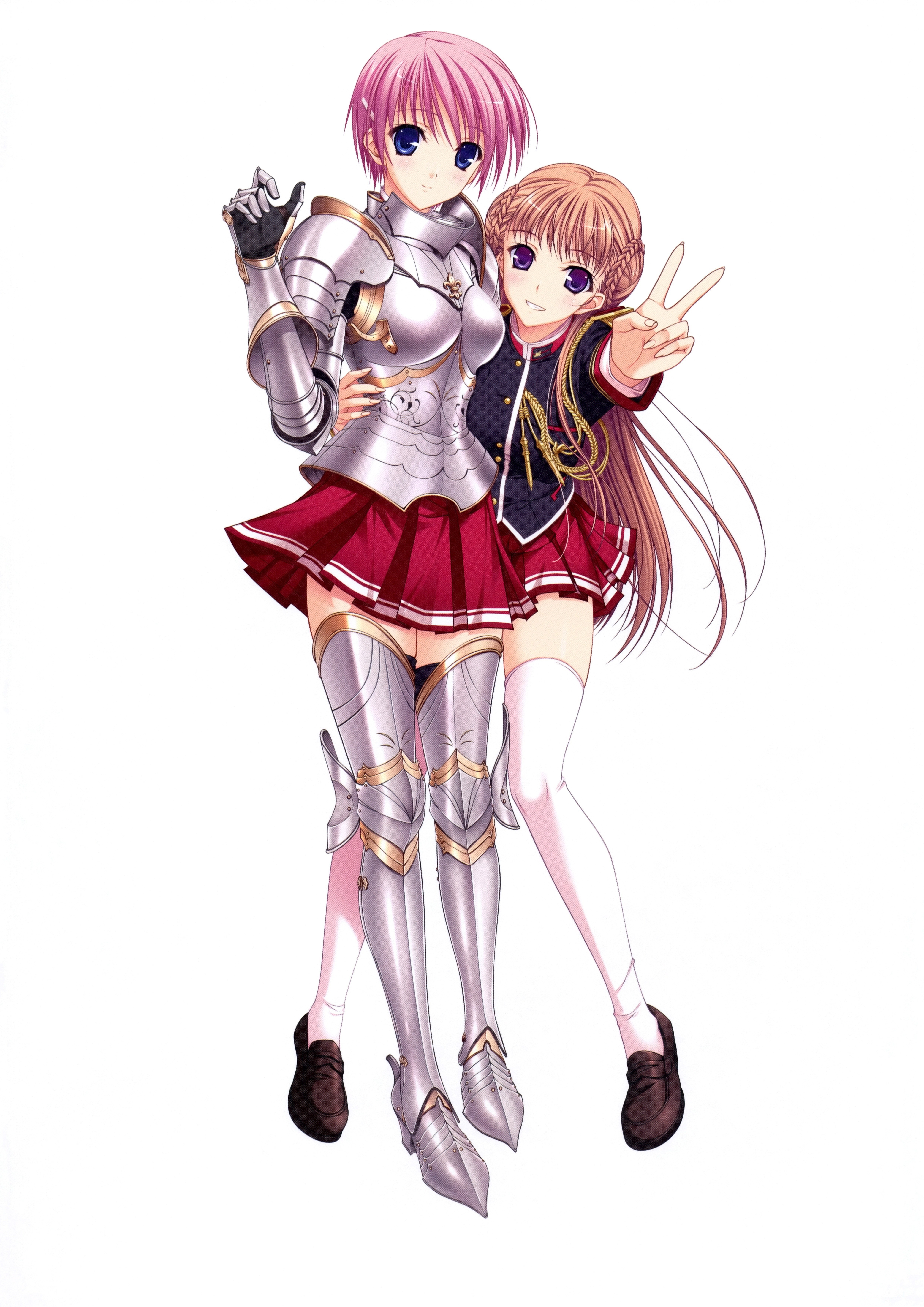 two anime girls posing together