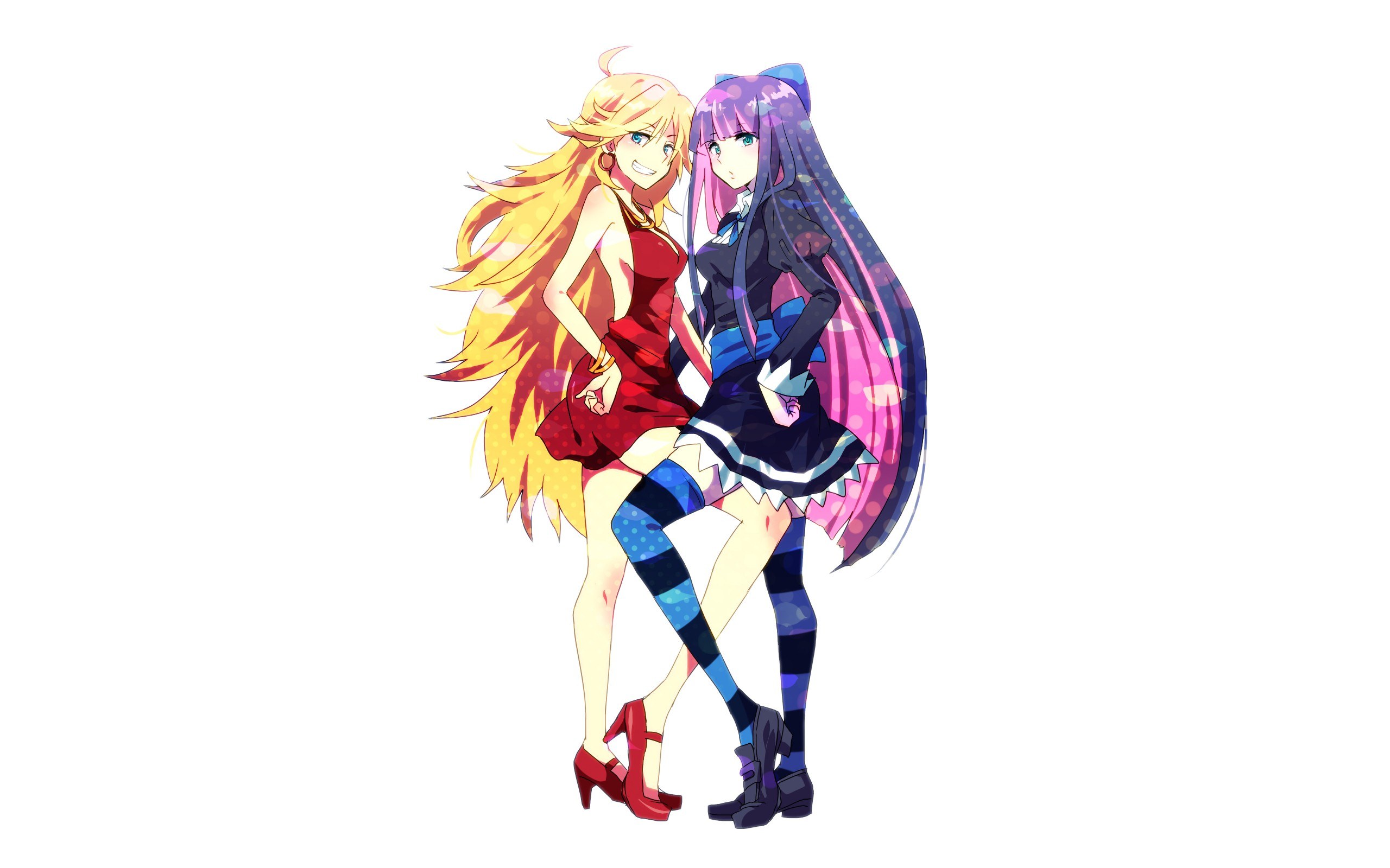 two anime girls posing together
