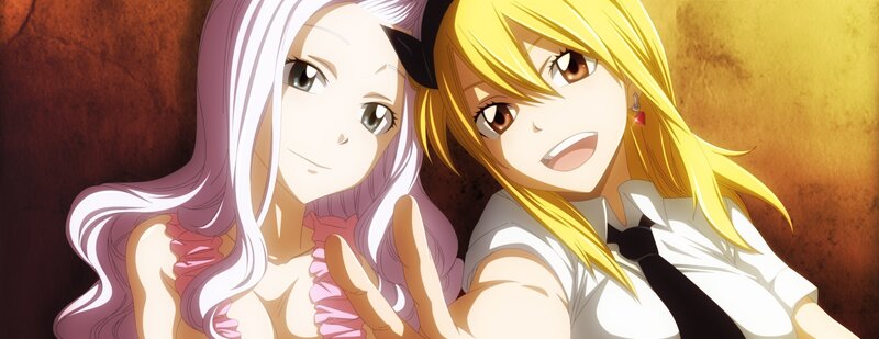 Two anime girls posing together