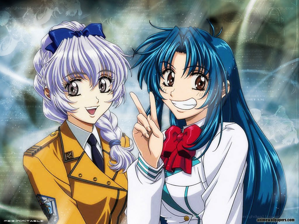 Two anime girls posing together