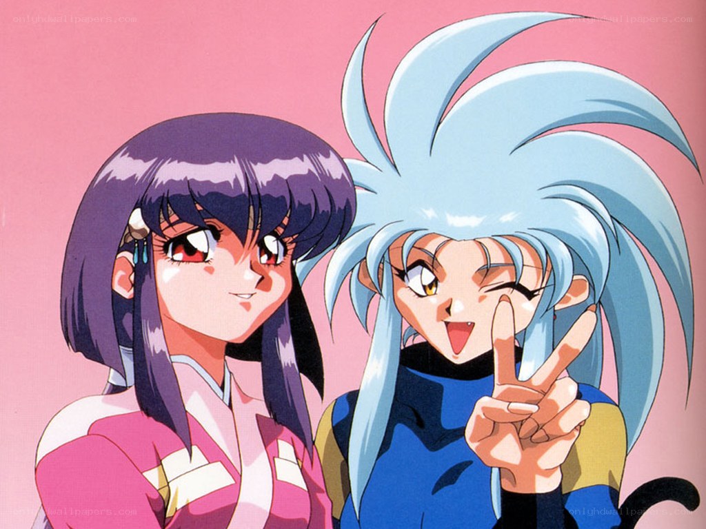 Two anime girls posing together