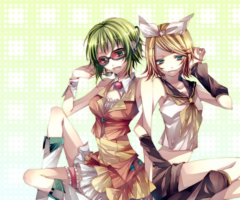 Two anime girls posing together