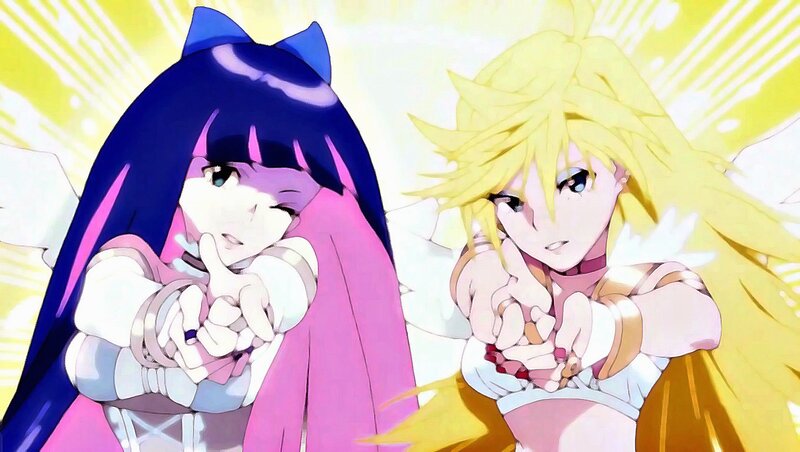 Two Anime Girls Posing — Yellow