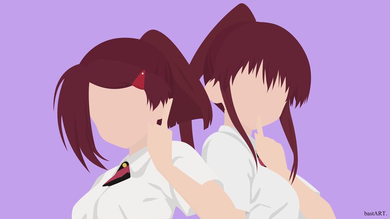 Two Anime Girls — Purple, Calm, Digital Art