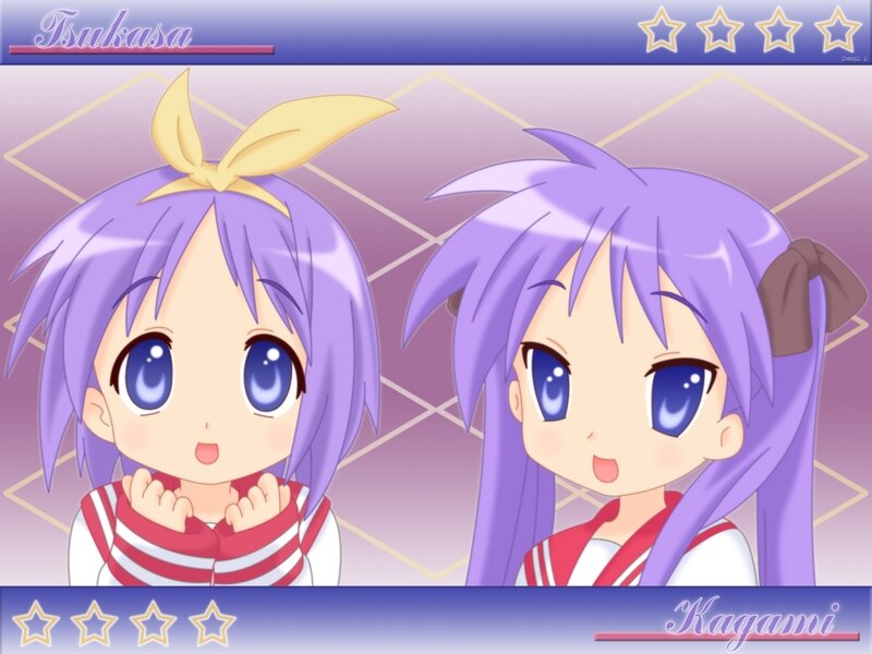 Two Anime Girls — Purple, Cheerful, Anime Characters