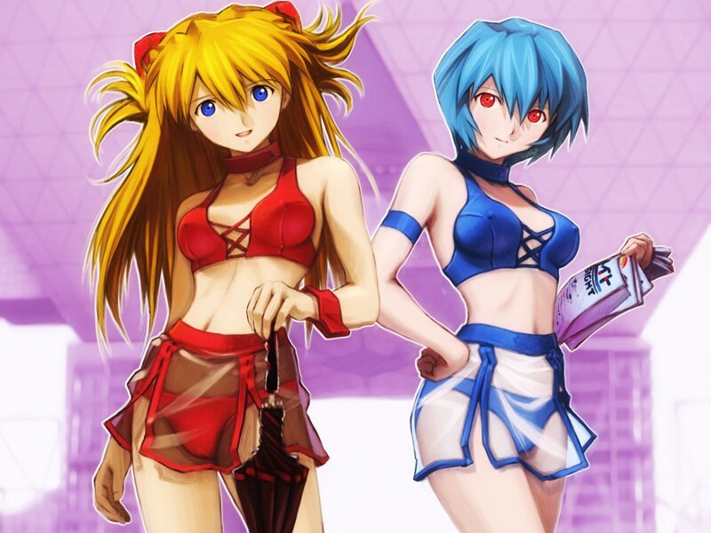 Two Anime Girls — Purple, Confident, Umbrella