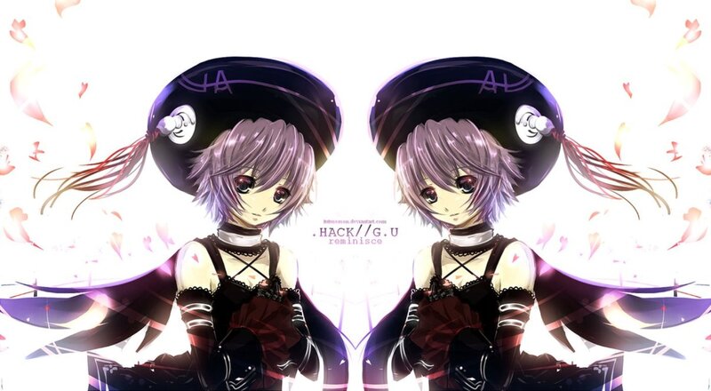 Two Anime Girls — Purple, Dramatic, Cherry Blossoms
