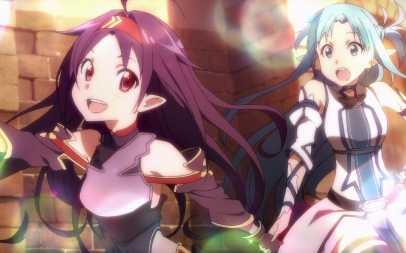 Two Anime Girls — Purple, Dramatic, Elves