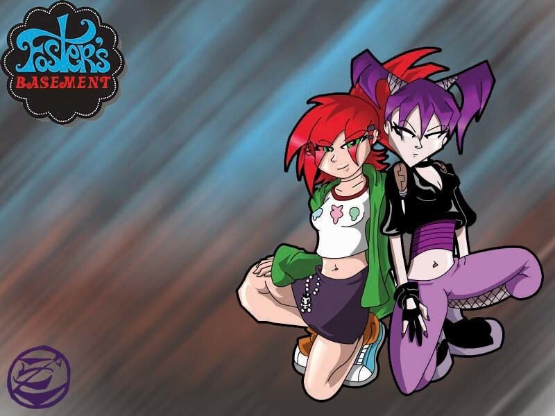 Two Anime Girls — Purple, Dramatic, Logo