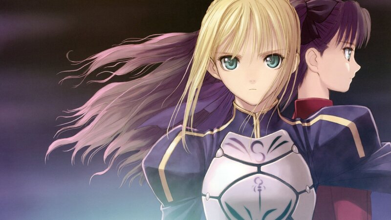 Two Anime Girls — Purple, Dramatic, Long Hair, Armor