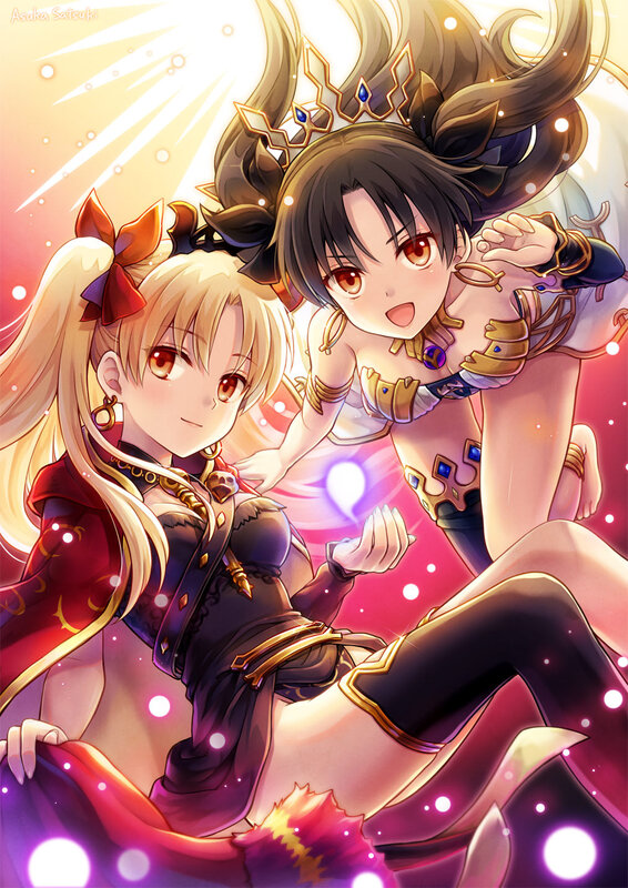 Two Anime Girls — Purple, Dramatic, Magic