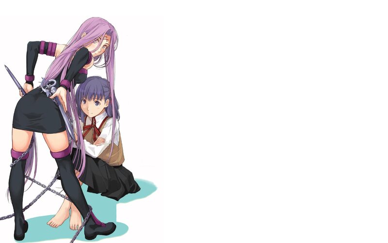 Two Anime Girls — Purple, Dramatic, Sword, Chains