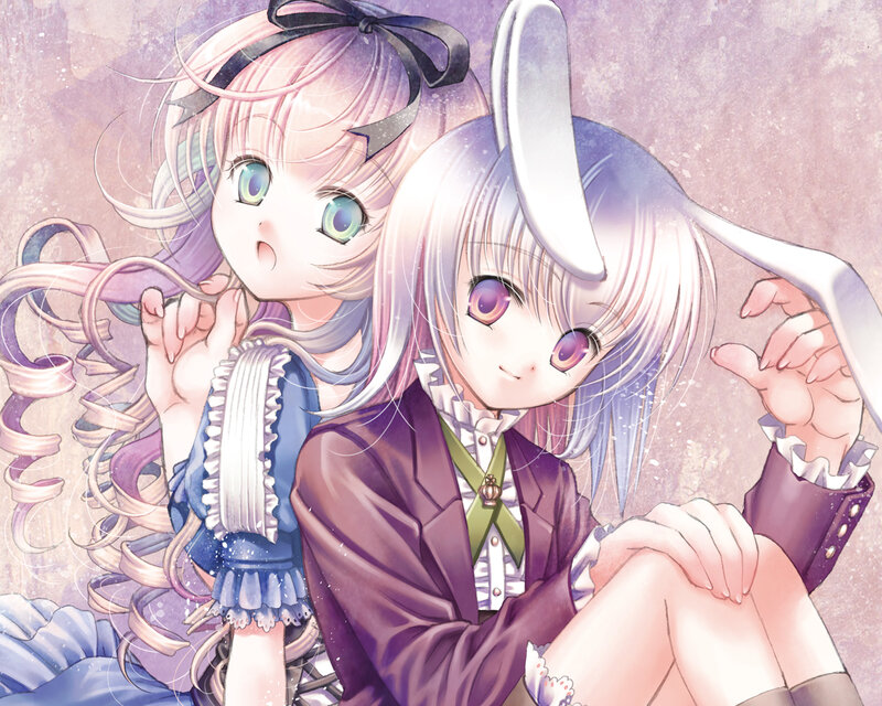 Two Anime Girls — Purple, Dreamy, Long Hair