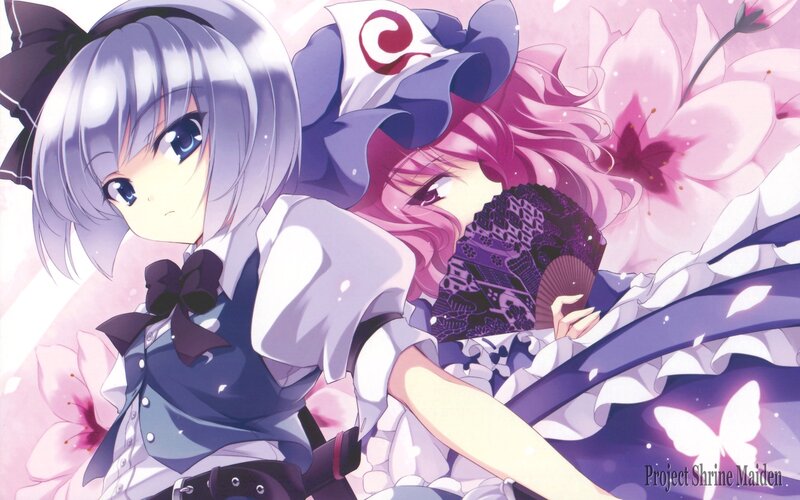 Two Anime Girls — Purple, Dreamy, Spring