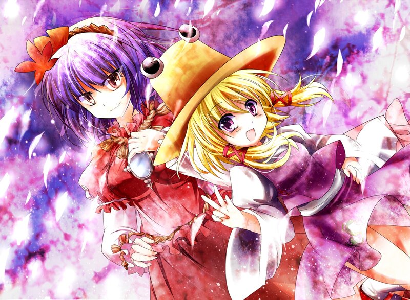 Two Anime Girls — Purple, Dynamic, Hat