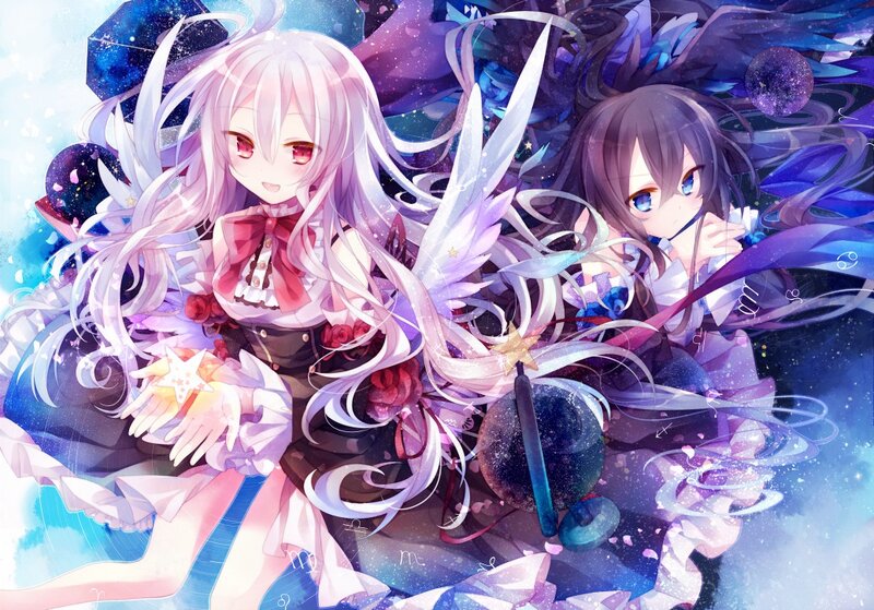 Two Anime Girls — Purple, Fantasy