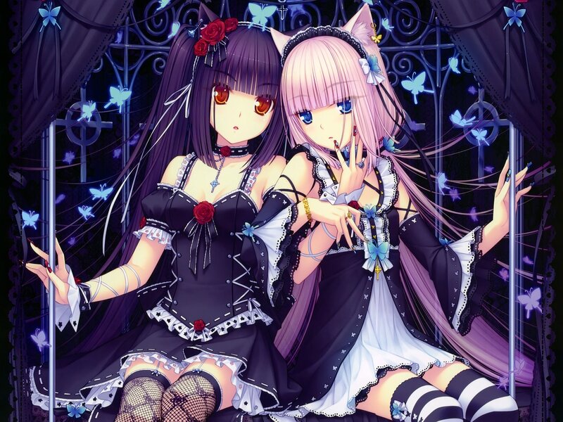 Two Anime Girls — Purple, Mysterious