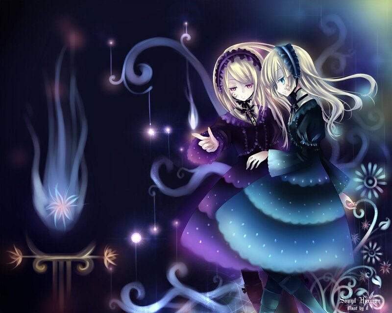 Two Anime Girls — Purple, Mystical