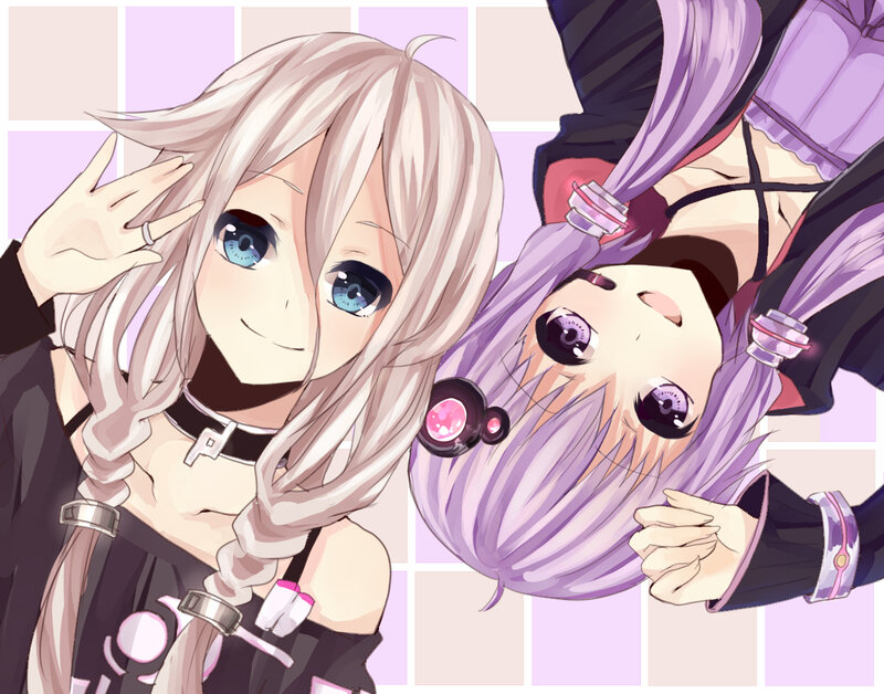 Two Anime Girls — Purple, Playful, Chokers