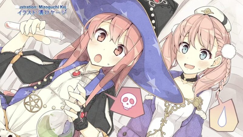 Two Anime Girls — Purple, Playful, Magic Hat