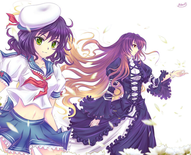 Two Anime Girls — Purple, Serene