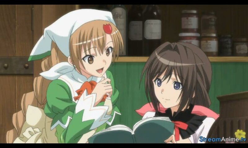Two Anime Girls Reading — Green