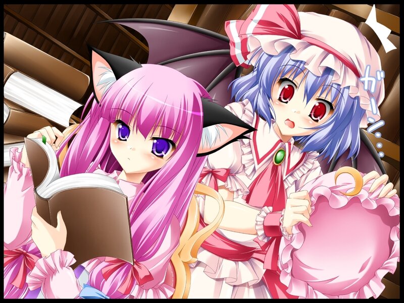 Two Anime Girls Reading — Pink