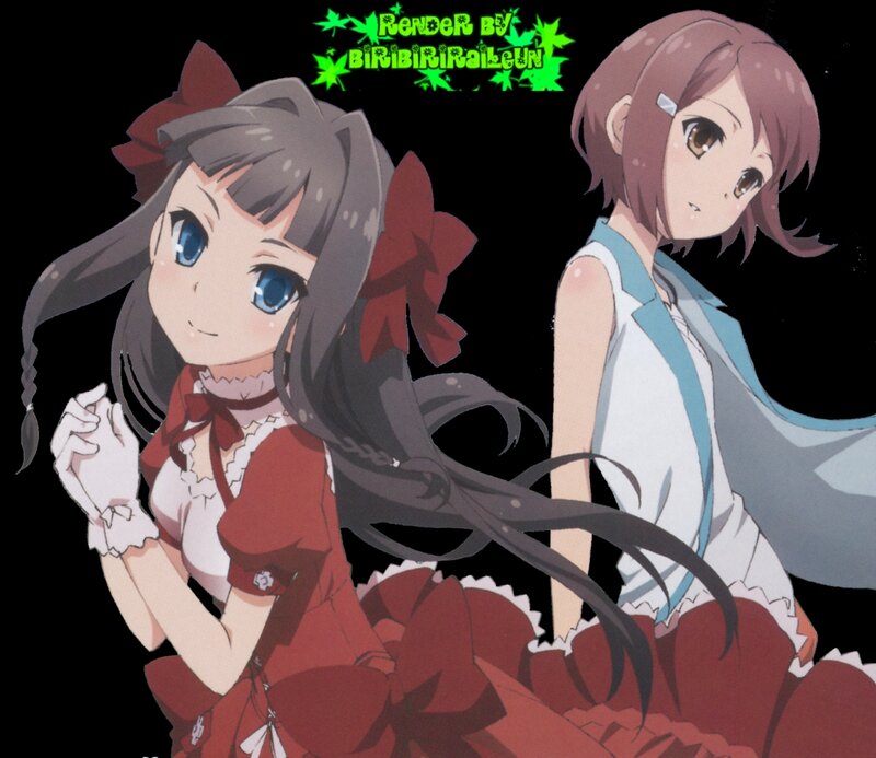 Two Anime Girls — Red, Calm, Bows