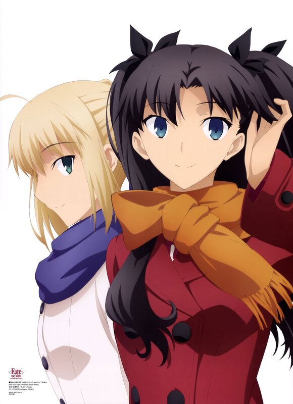 Two Anime Girls — Red, Calm, Scarf