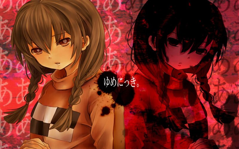 Two Anime Girls — Red, Dark, Dramatic