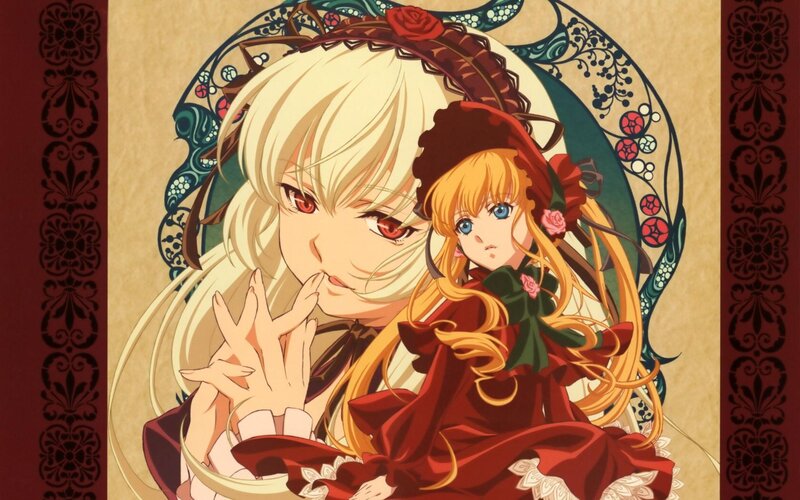 Two Anime Girls — Red, Dramatic, Red Dress
