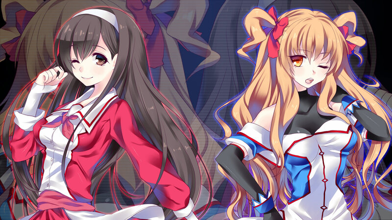 Two Anime Girls — Red, Dramatic, School Uniform