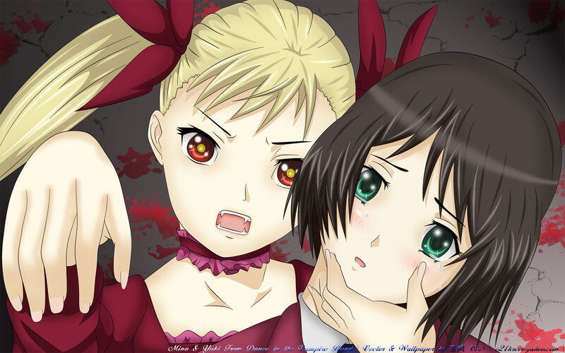 Two Anime Girls — Red, Dramatic, Tense