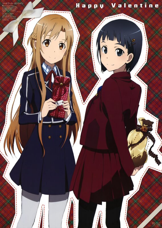 Two Anime Girls — Red, Festive, Winter