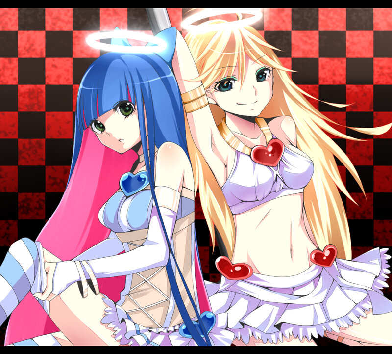 Two Anime Girls — Red, Playful