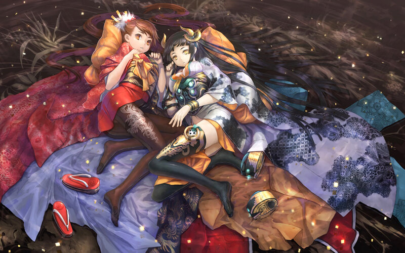 Two Anime Girls Resting