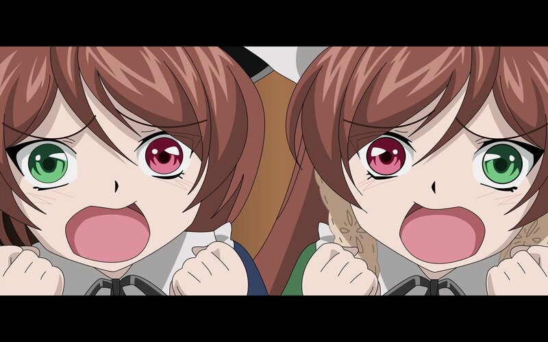 two anime girls screaming