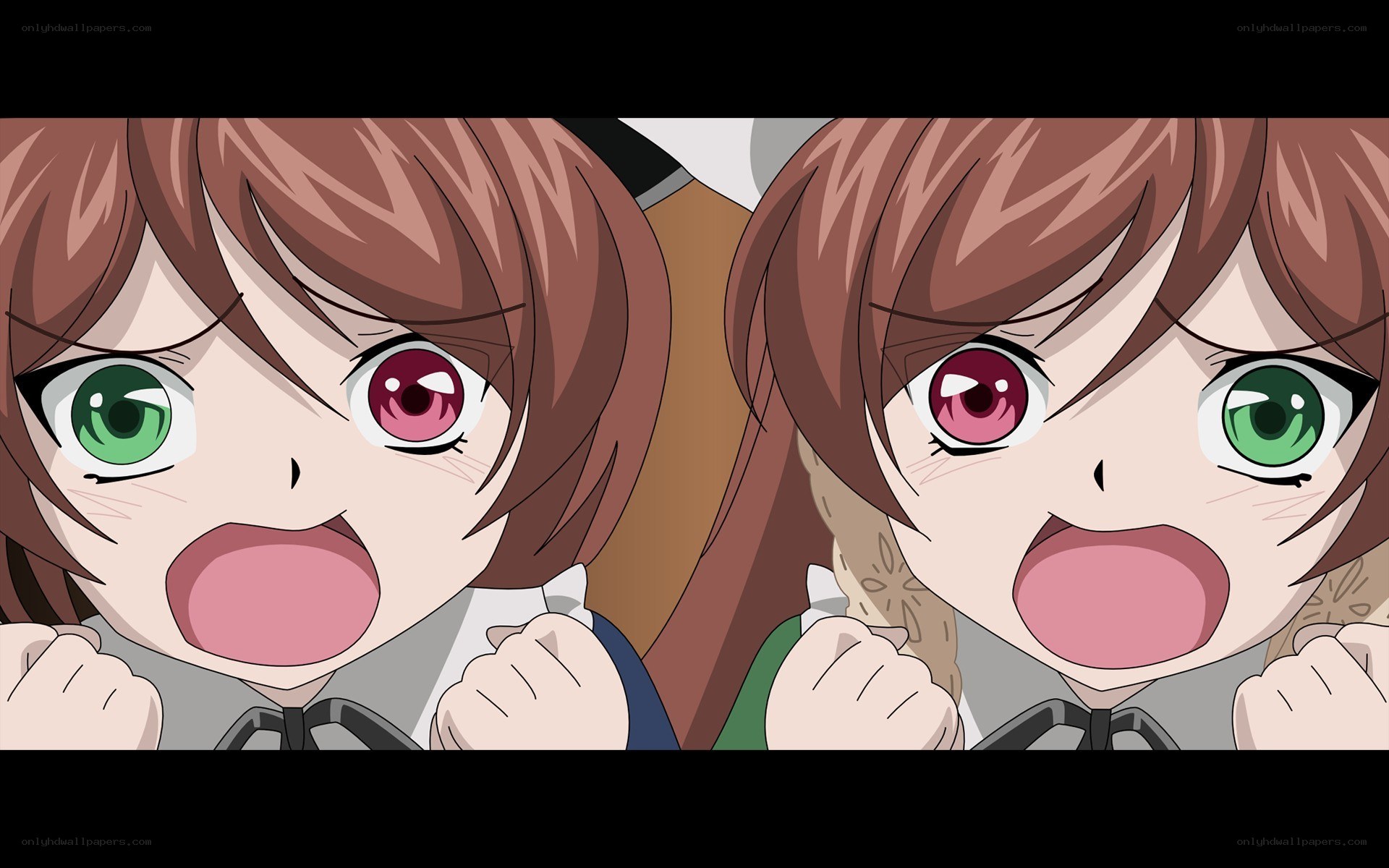 two anime girls screaming
