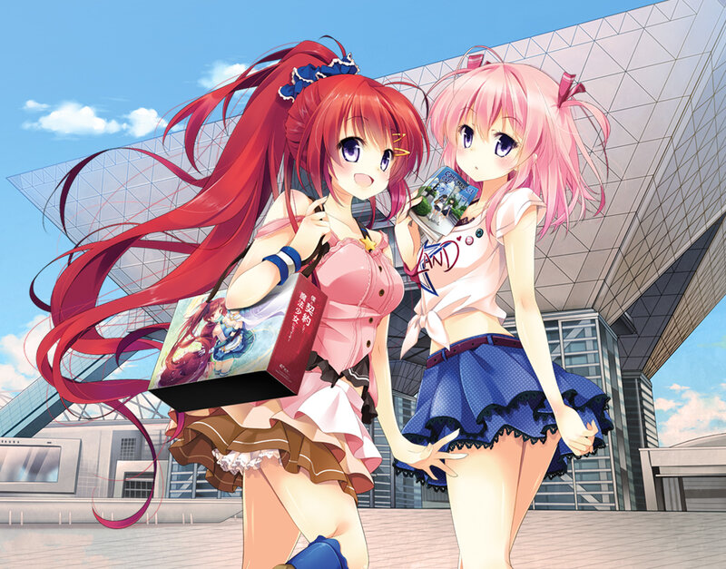 Two Anime Girls Shopping — Pink
