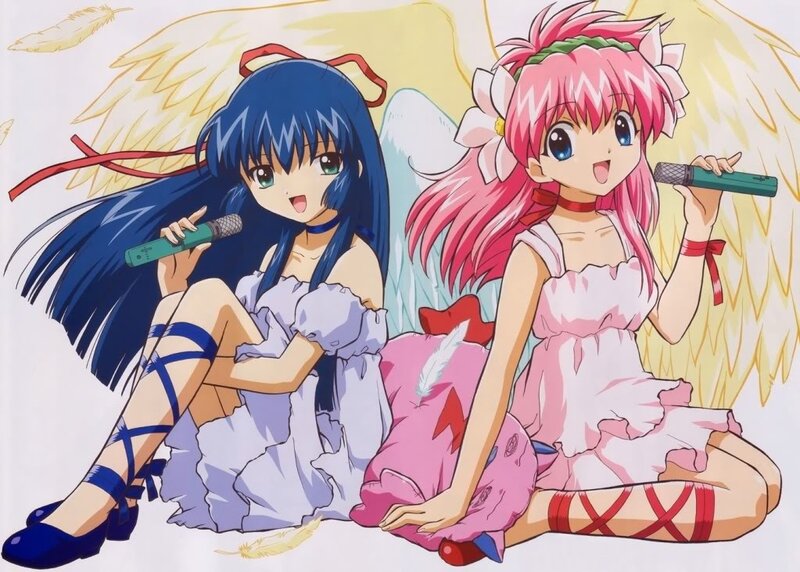 Two Anime Girls Singing — Blue, Joyful