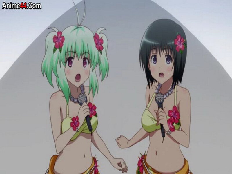 Two Anime Girls Singing — Green