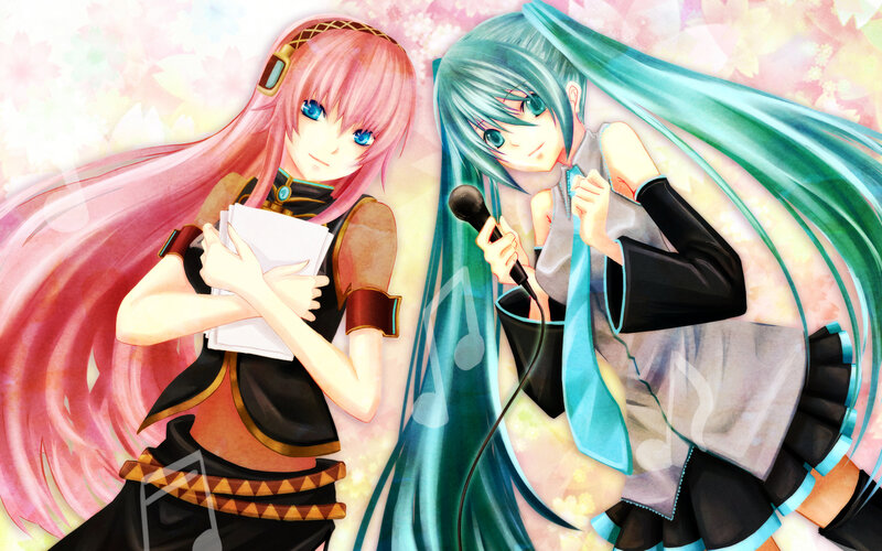 Two Anime Girls Singing — Pink