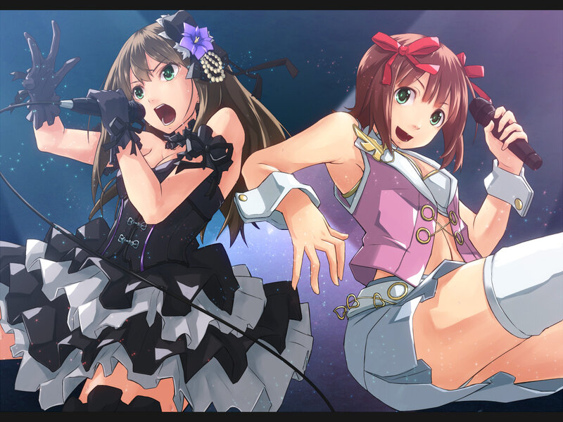 Two Anime Girls Singing — Purple, Energetic